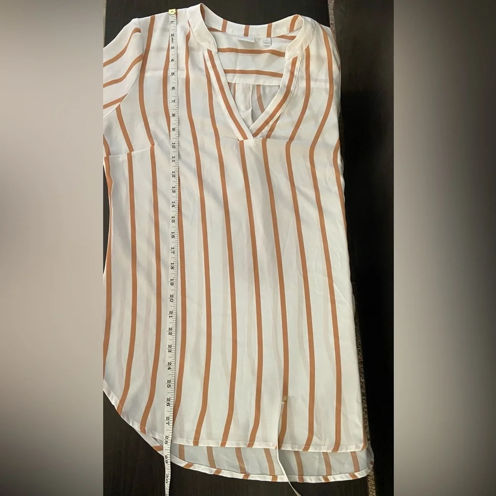 New York & Company - Striped V-Neck Long Sleeve Pullover Blouse - Picture 8 of 8
